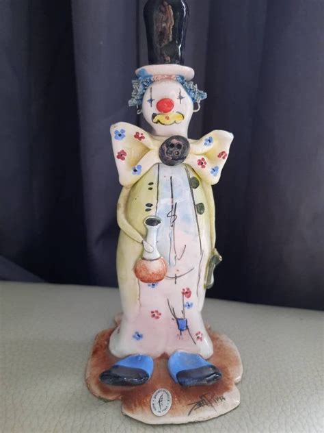 Zampiva Italian Ceramic Clown Coin Bank .